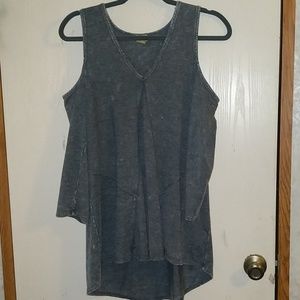 Gray cold shoulder top